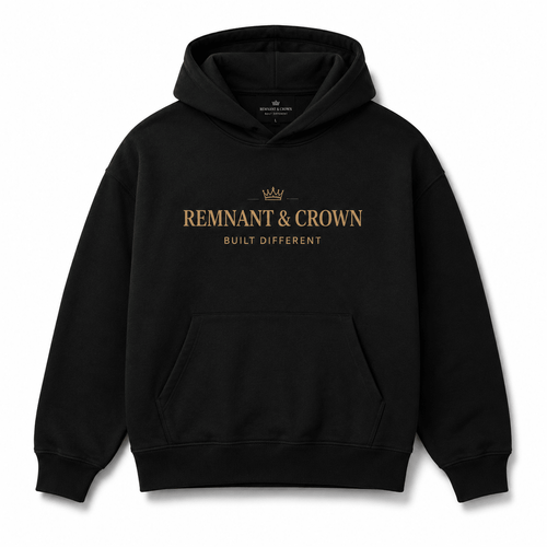 Built Different hoodie (Black) | M | | Remnant & Crown | Premium Scripture-Inspired Apparel